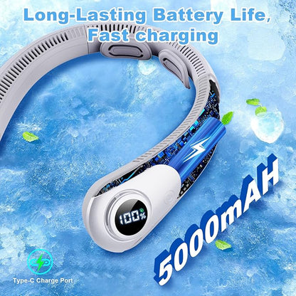 Portable Neck Fan that Blow Cold Air, LED Display, Rechargeable Hands-Free - Image 6