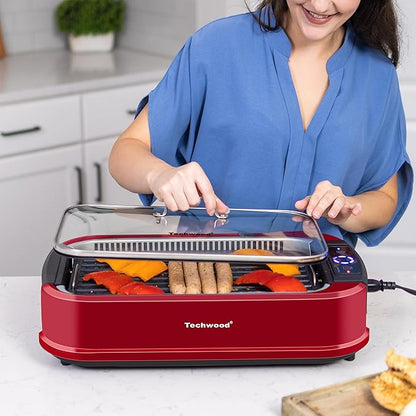 Indoor Smokeless Grill, Techwood 1500W Electric BBQ Grill - Image 3