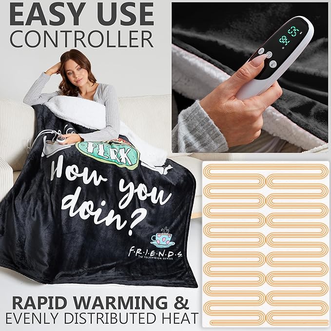 Friends TV Show Heated Blanket Electric, Twin Size Luxurious Fleece Weighted - Image 3