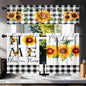 3 Piece Sunflower Kitchen Curtains and Valances Set for Windows Sunflower Art Kitchen Window Curtains Over Sink Decor 27.5x36 in