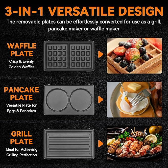 Baker’s Friend 3 in 1 Mini Waffle Maker - Image 4