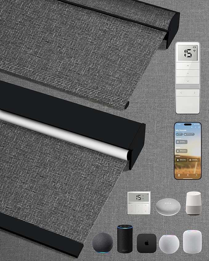 Kincmo Motorized Blinds with Remote, 100% Blackout Motorized Roller Shades Work by KincmoBlinds