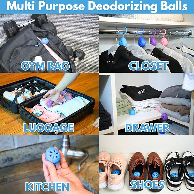 Air Jungles Shoe Deodorizer Balls 6 Ct, Fresh Linen Scent, Odor Remover Balls - Image 7