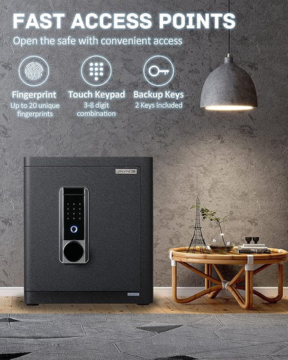 Deluxe Biometric Safe with Fireproof Waterproof Bag, 2.25 Cubic Feet Safe Box - Image 4