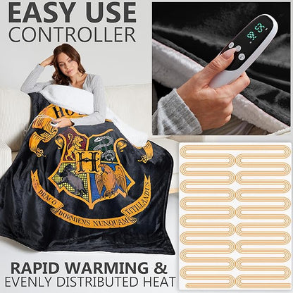 Harry Potter Gifts Heated Blanket Electric, Twin Size Luxurious Fleece Weighted - Image 4