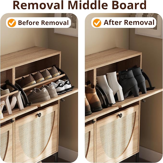 IRONCK Rattan Shoe Cabinet Storage - Image 6