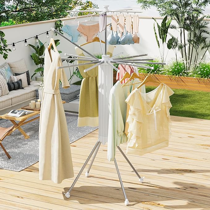 JOOM 4 Legs Double Layer Clothes Drying Rack, Garment Rack Portable and - Image 7