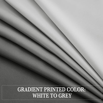 NICETOWN White & Grey Room Darkening Curtains 84 inch Long, Grommet Gradient Curtains Easy-Matching Window Treatments for Boys Bedroom/Kids Room, W52, Set of 2