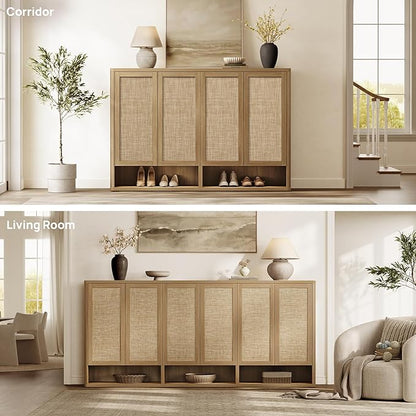 SICOTAS Rattan Shoe Storage Cabinet - Image 4
