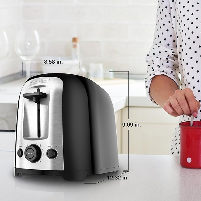BLACK+DECKER 2-Slice Toaster, Extra Wide Slots, 7 Shade Settings, 850 Watts - Image 7
