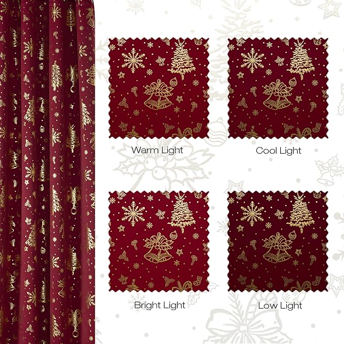 NICETOWN 2 Panels Christmas Cafe Curtains - Image 7