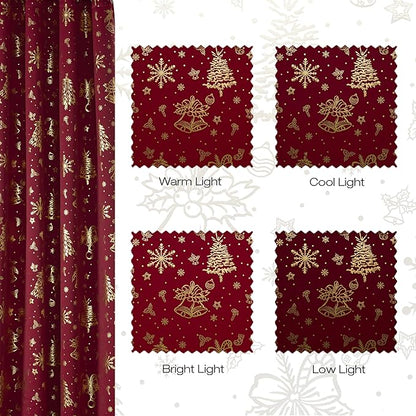 NICETOWN 2 Panels Christmas Cafe Curtains - Image 7