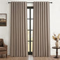 Dark Flax Black Out 92 Inch Long Boho Curtains 2 Panel Set, Farmhouse Curtain by QJMYDECO