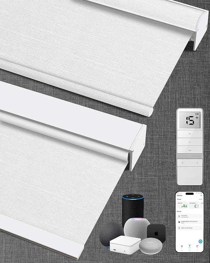 Kincmo Motorized Blinds with Remote, 100% Blackout Motorized Roller Shades Work by KincmoBlinds