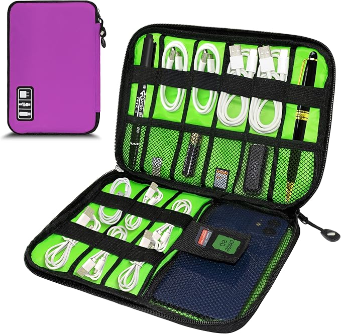 Electronics Organizer, Travel Cord Organizer Pouch, Portable Cable Organizer by Miavers