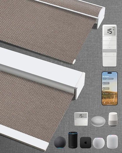 Kincmo Motorized Blinds with Remote, 100% Blackout Motorized Roller Shades Work by KincmoBlinds