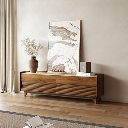 POVISON Fully-Assembled Mid Century Glossy Sintered Stone Tabletop TV Stand - Image 7