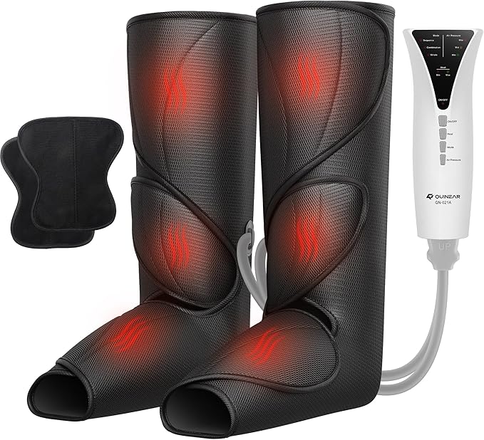 QUINEAR Leg Massager with Heat and Air Compression, Foot and Calf Massager by QUINEAR