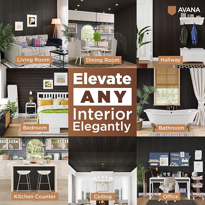 Avana Modern Acoustic Wood Wall Panels – 94.4 x 12.6 Inch Smoke Oak Acoustic - Image 3