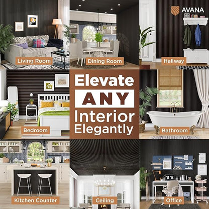 Avana Modern Acoustic Wood Wall Panels – 94.4 x 12.6 Inch Smoke Oak Acoustic - Image 3