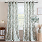H.VERSAILTEX Linen Blend Curtains for Living Room Printed Floral Curtain Grommet Farmhouse Flower Patterned Drapes Window Treatment Panels Set of 2 Panels, 52" W x 84" L, Retro Floral - Sage