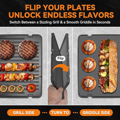 Baker's Friend 4-slice Panini Press Grill Cheese Sandwich Maker, Electric Grill - Image 3