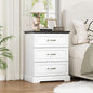 Nightstand with 3 Large Drawers, Rustic Farmhouse Wood Small Dresser, Bedside by Thacuok
