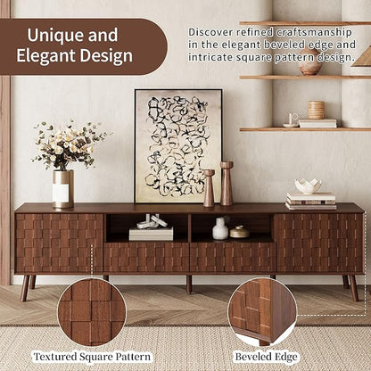 Virubi Mid-Century Modern TV Stand, Entertainment Center - Image 3