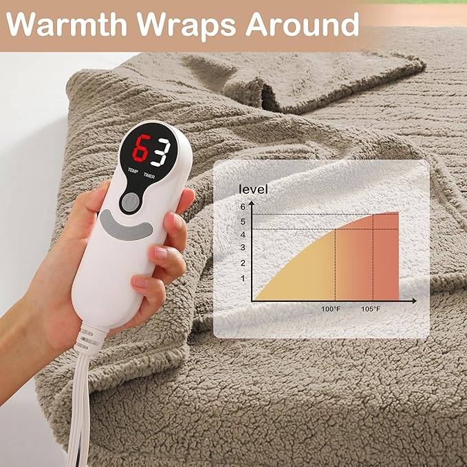 Electric Heated Blanket Twin Size 62"×84" - Image 6