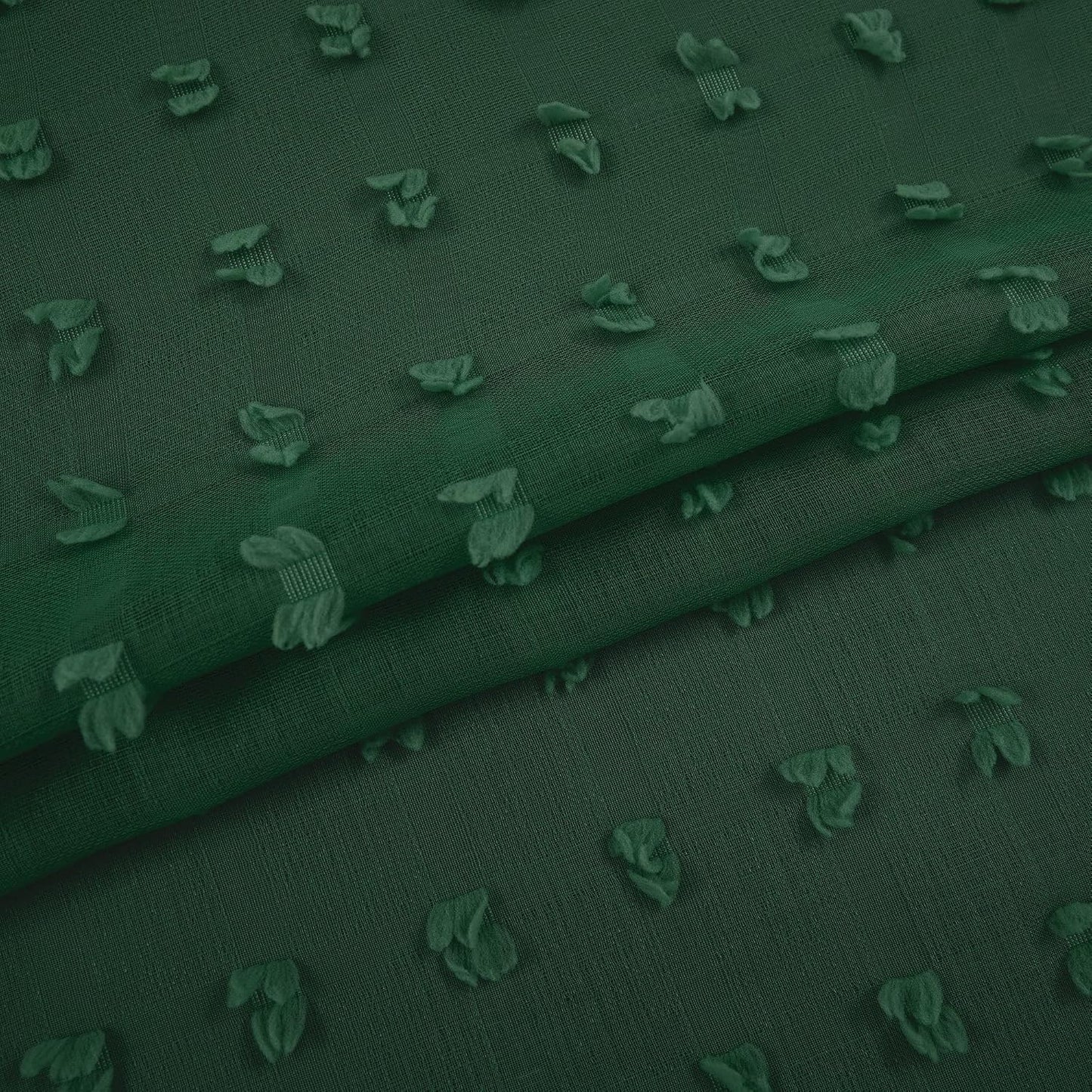 KOUFALL Dark Emerald Green Curtains for Living Room 96 Inch Long 2 Panel Set Sheer Vintage Moody Curtains for Bedroom Dining Room Cortinas De Navidad para Sala Navideñas