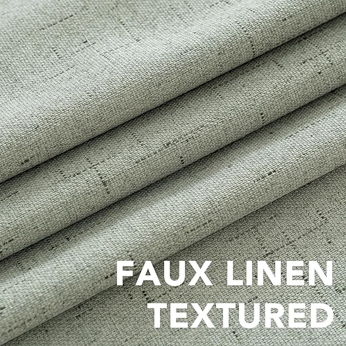 H.VERSAILTEX Primitive Linen Curtains 100% Blackout Curtain Drapes Burlap - Image 4