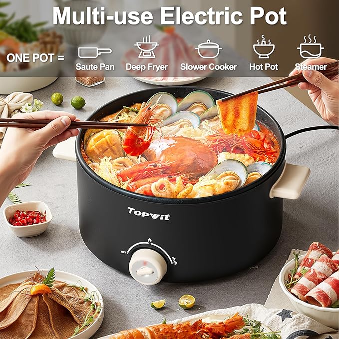 TOPWIT Hot Pot Electric, 4L Electric Pot - Image 3