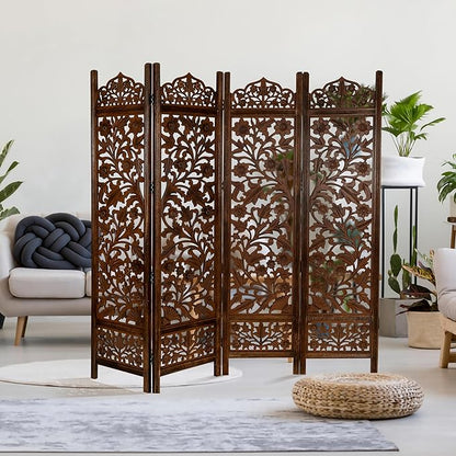 Lightnpro 4 Panel Wooden Room Divider 72 x 72 Inch by Lightnpro
