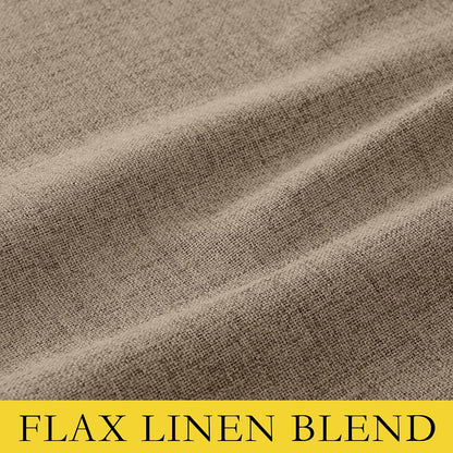 NICETOWN 100% Blackout Burlap Linen Curtains 90 inches Length with Thermal Insulated Liners for Bedroom, 2 Panels, 52" W, Room Cooling Noise Reducing Window Treatment Drapes for Living Room