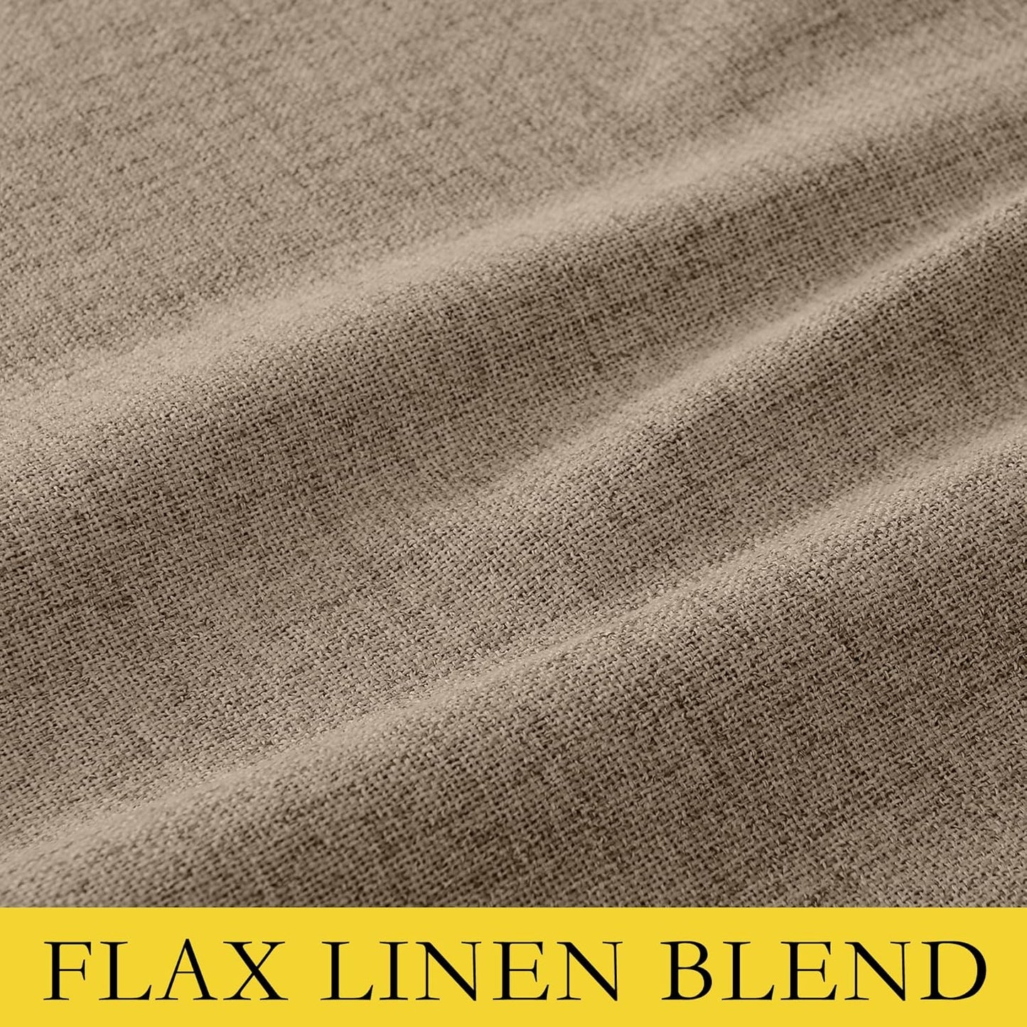 NICETOWN 100% Blackout Burlap Linen Curtains 90 inches Length with Thermal Insulated Liners for Bedroom, 2 Panels, 52" W, Room Cooling Noise Reducing Window Treatment Drapes for Living Room