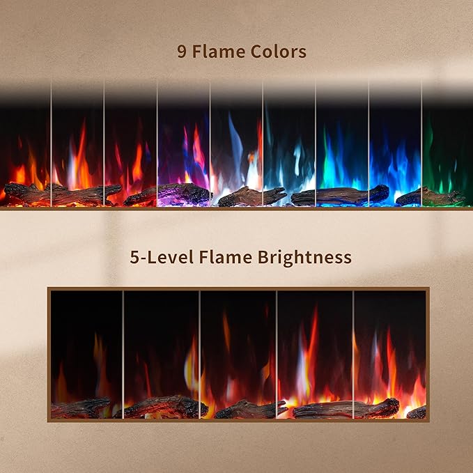 PuraFlame Herman 42 Inch Smart Linear Electric Fireplace - Image 3