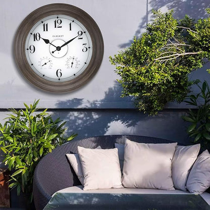 CLXEAST 24 Inch LED Illuminated Outdoor Clocks Waterproof - Image 6