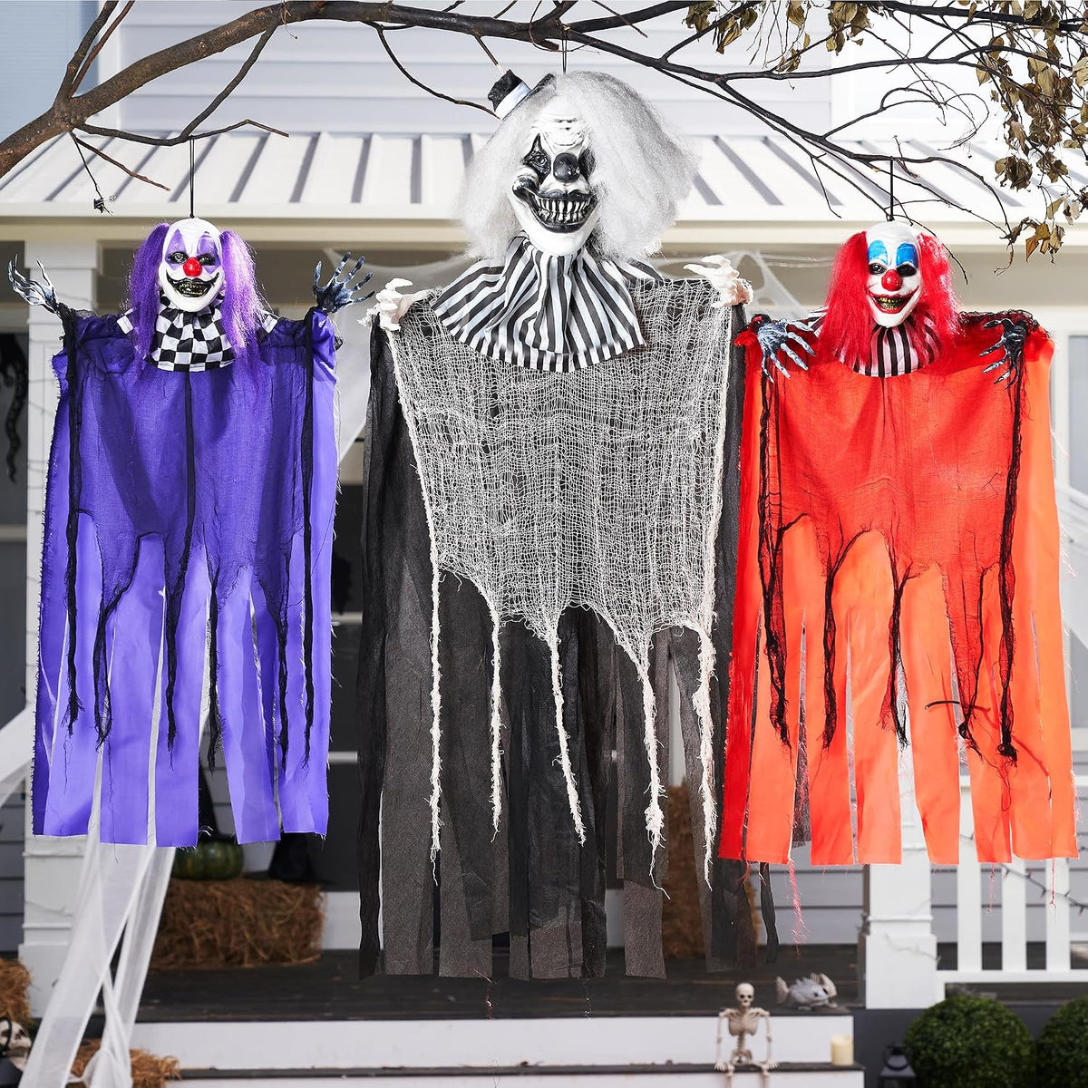 JOYIN 3 Pcs Hanging Clown Decor Halloween Decorations Outdoor, Party Supplies...