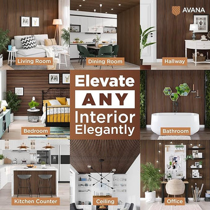 Avana Acoustic Wood Wall Panels – 47.2 x 12.6 Inch Rustic Walnut Acoustic - Image 3