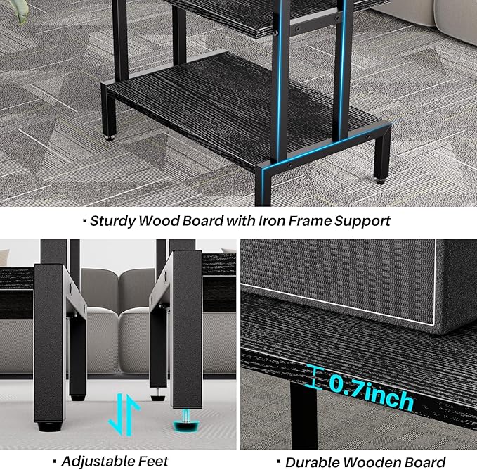 Aquzee Media Stand, Gaming Shelf, 4 Tier Small Electronics Shelves Video Game - Image 5