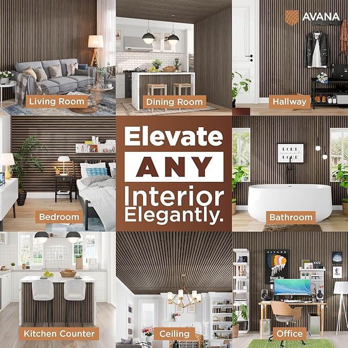 Avana Acoustic Wood Wall Panels – 94.4 x 12.6 Inch Natural Walnut Acoustic - Image 3