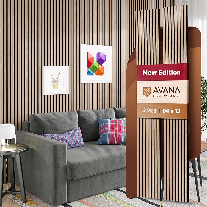 Avana Acoustic Wood Wall Panels – 94.4 X 12.6 Inch White Oak Acoustic Panels 2 by AvanaHome