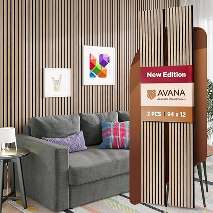 Avana Acoustic Wood Wall Panels – 94.4 X 12.6 Inch White Oak Acoustic Panels 2 by AvanaHome