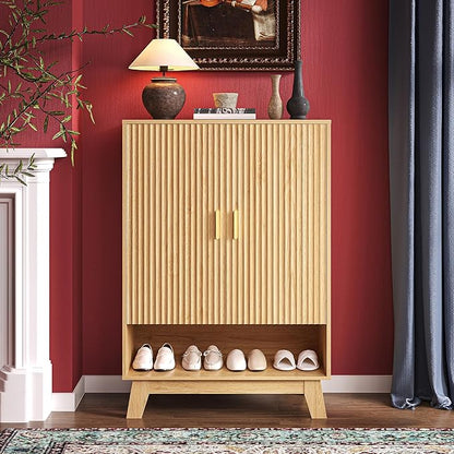 4-Tier Fluted Shoe Cabinet by BOXACTION