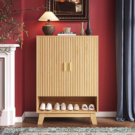 4-Tier Fluted Shoe Cabinet by BOXACTION