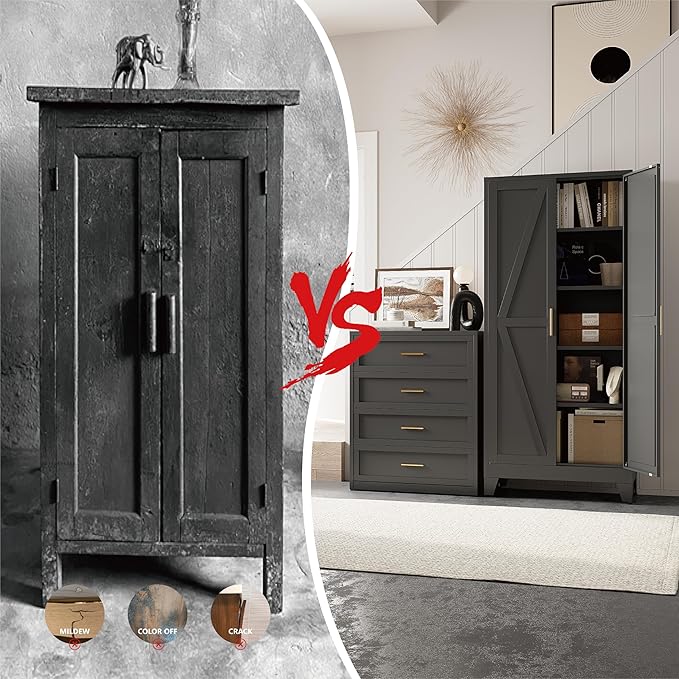 71" Tall Pantry Cabinet, Kitchen Pantry Storage Cabinets - Image 7