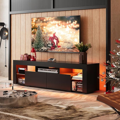 WLIVE 63 inch TV Stand for 50 55 60 65 70 75 Inch TVs, Modern Entertainment - Image 2
