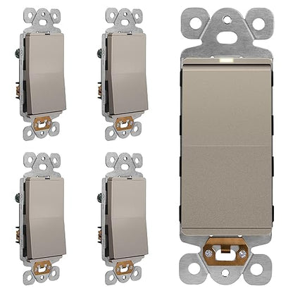 LIDER Minimalist Design Matte Finish Lighted Decorator Switch, Frameless Paddle by LIDER