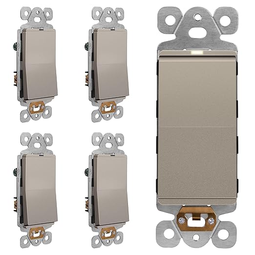 LIDER Minimalist Design Matte Finish Lighted Decorator Switch, Frameless Paddle by LIDER