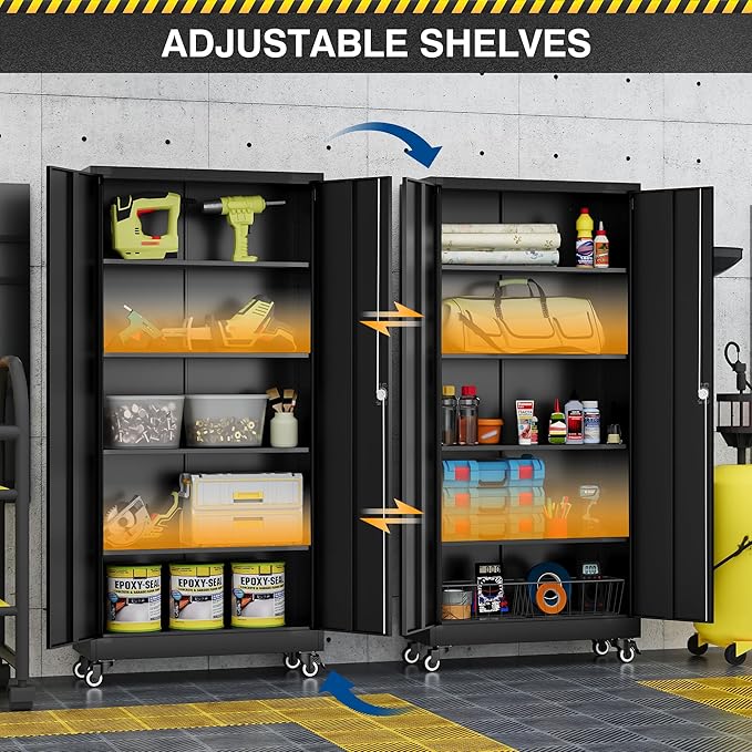 Metal Rolling Storage Cabinet-74.6” Tall Steel File Cabinets - Image 4